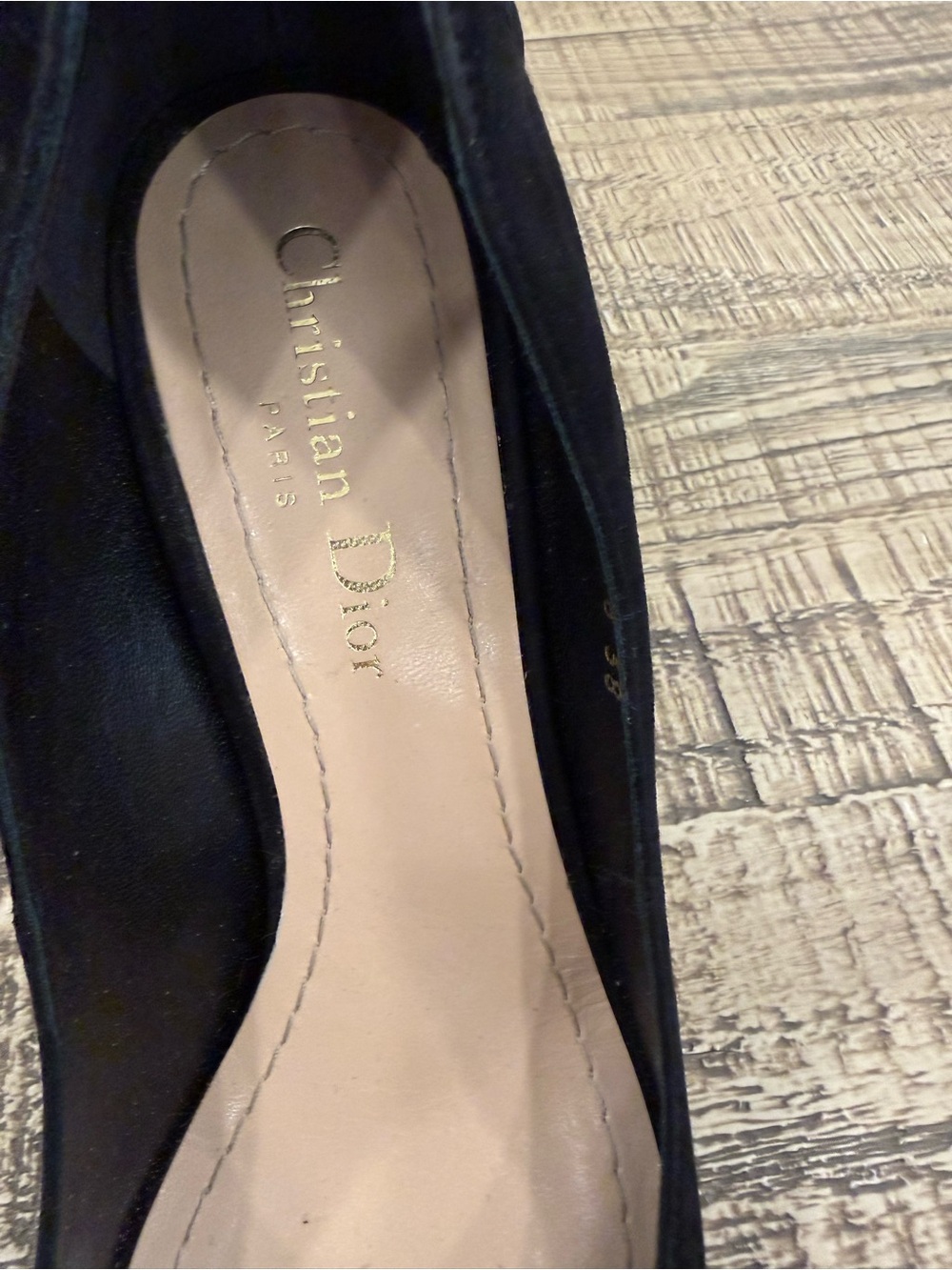 Dior Black Suede Pointed Pumps with Multicolor Embellished Heel Accent - Picture 5 of 15